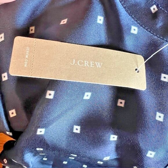 J.Crew Drapey button-up tunic in Ratti® geometric twill Blouse Navy XS NWT - Picture 6 of 8